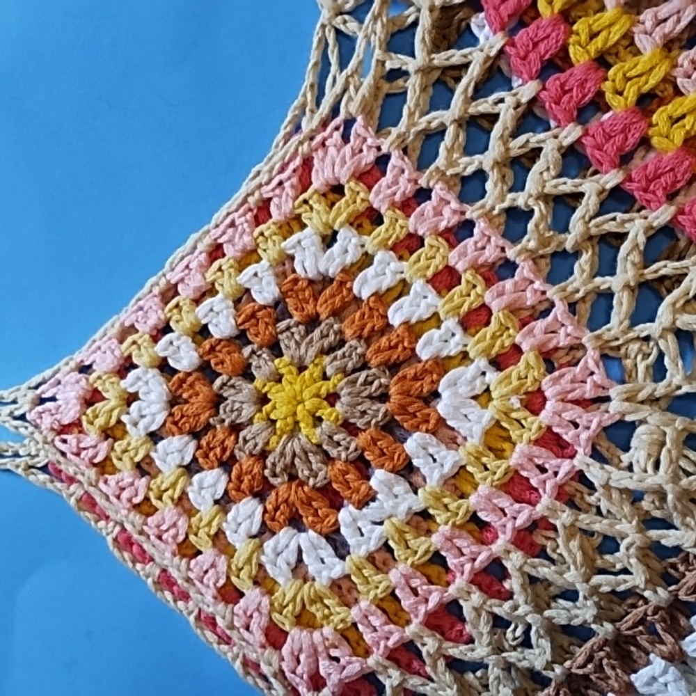 NWT Multicolor Boho Crochet Fringe Top - Picture 4 of 16